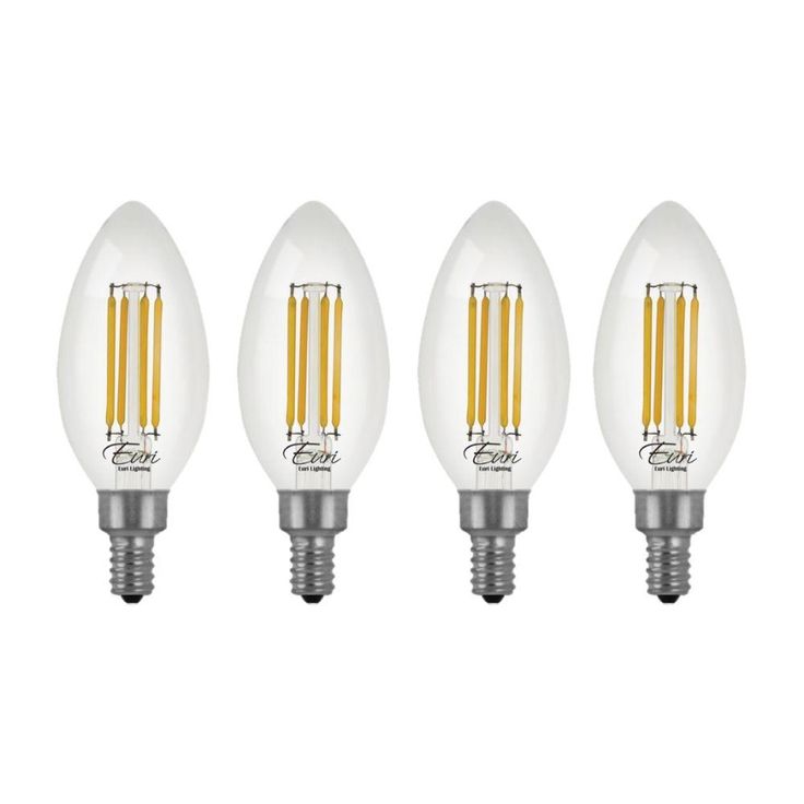 Euri Lighting 60 Watt Equivalent Cool White (5000K) B10 ENERGY STAR and Dimmable LED Light Bulb in Clear (4-Pack)