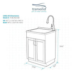All-in-One 23.6 in. x 19.7 in. x 34.6 in. Particle Board Utility Sink and Cabinet with Faucet and Accessory Kit - Super Arbor