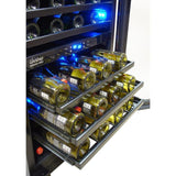 Vinotemp 46-Bottle Capacity Stainless Steel Dual Zone Cooling Built-In Wine Chiller