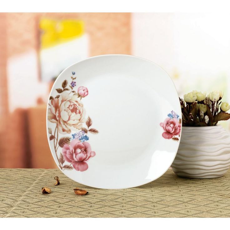 Porcelain 20-Piece Square Dinnerware Set Service for 4