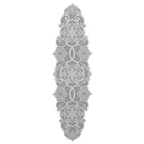 Snowflake 19 in. W x 65 in. L White Floral Polyester Table Runner