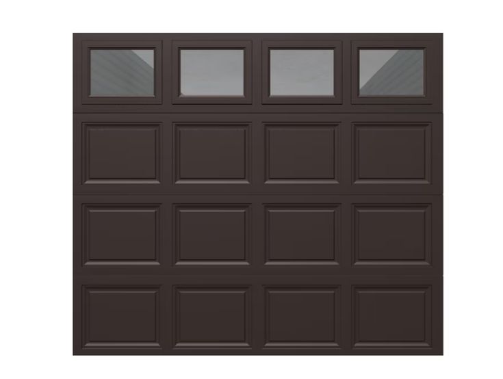 Wayne Dalton Classic Steel Model 9100 8-ft x 7-ft Insulated Brown Single Garage Door with Windows