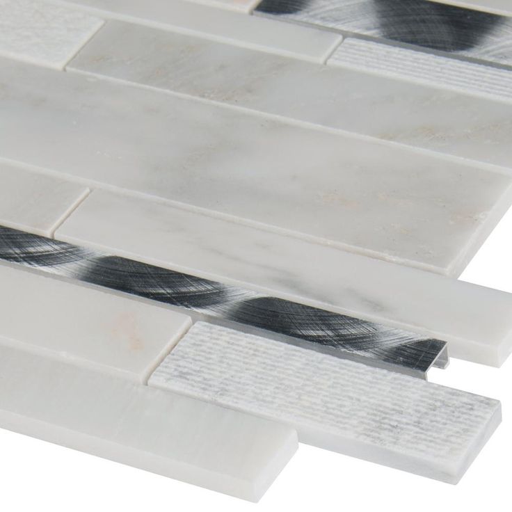 MSI Moderno Blanco Interlocking 12 in. x 18 in. x 8 mm Metal Stone Blend Mesh-Mounted Mosaic Tile (15 sq. ft. / case)