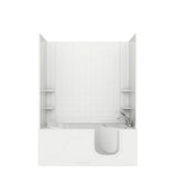 NOVA Heated 5 ft. Walk-in Non-Whirlpool Bathtub with 4 in. Tile Easy Up Adhesive Wall Surround in White - Super Arbor