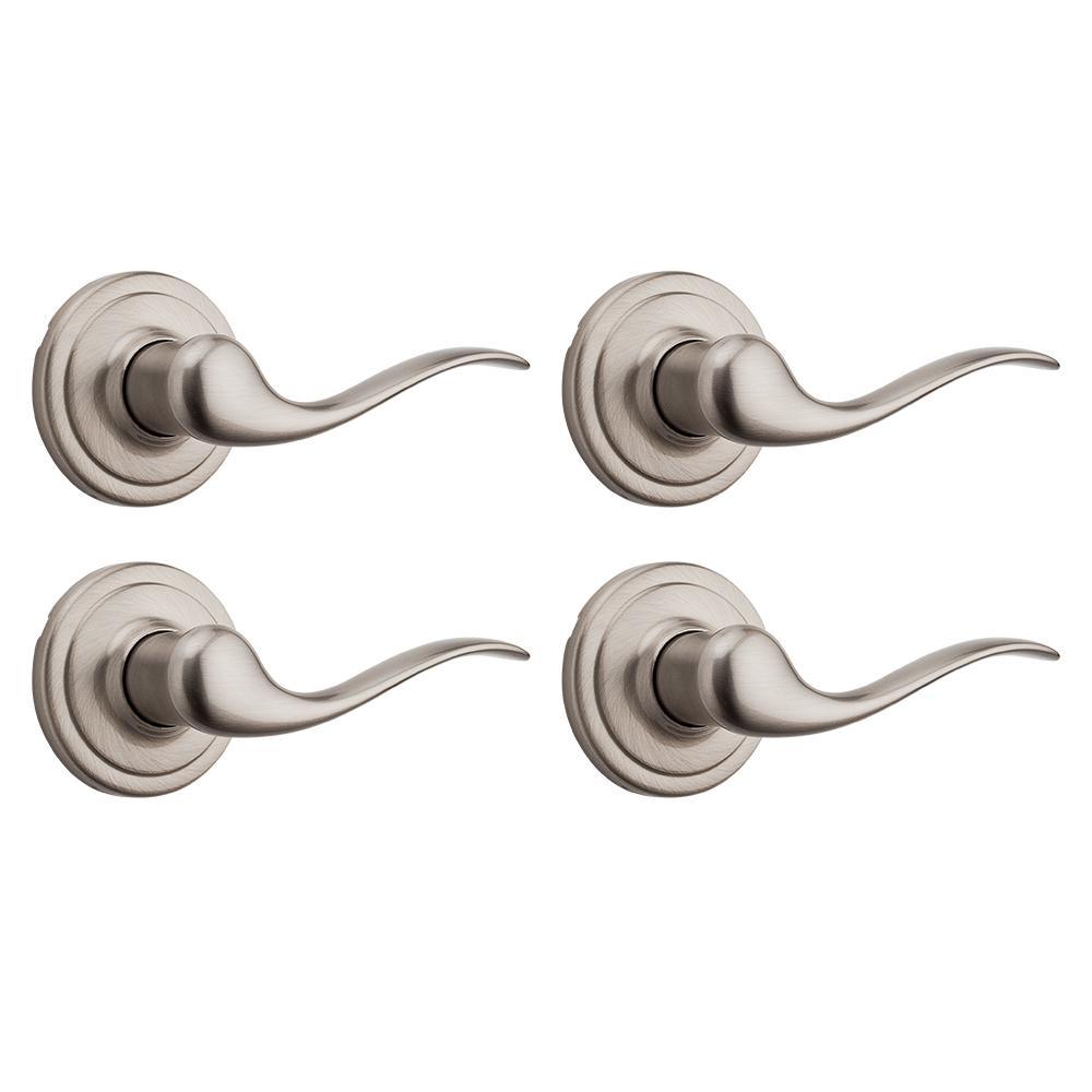 Tustin Satin Nickel Passage Hall/Closet Door Lever Featuring Microban Antimicrobial Technology - Super Arbor