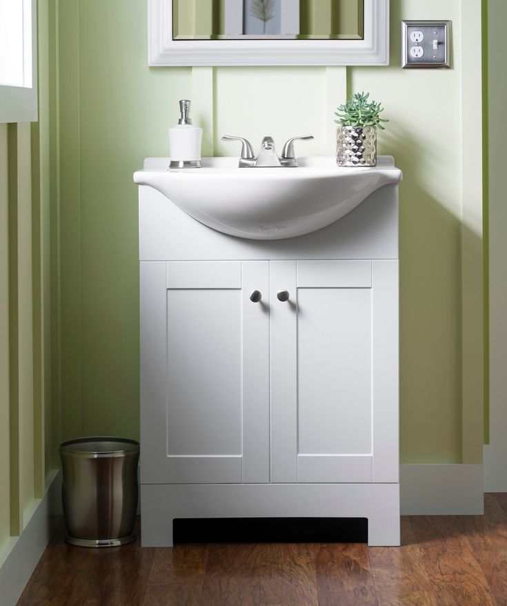 Style Selections Euro 24-in White Single Sink Bathroom Vanity with White Cultured Marble Top