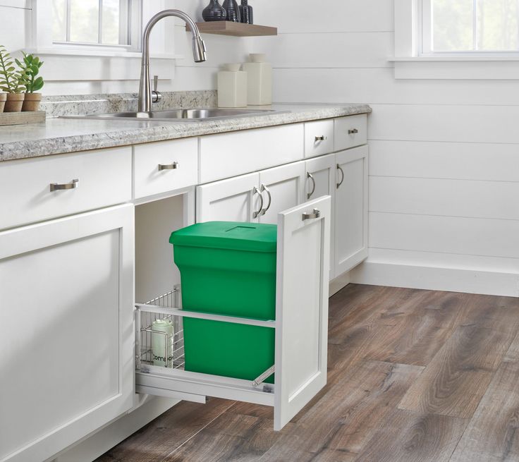 Rev-A-Shelf 35-Quart Plastic Soft Close Pull Out Trash Can