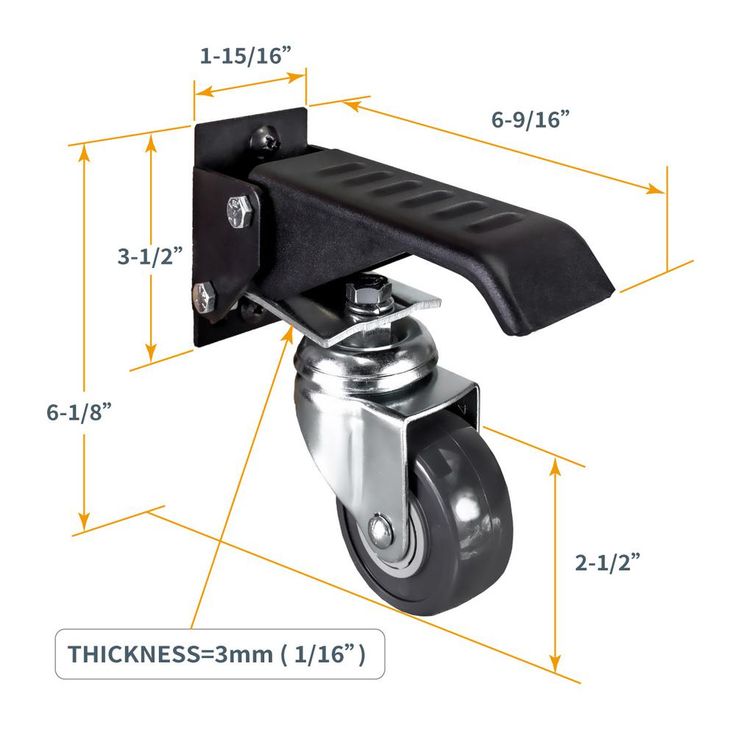 2-3/8 in. Gray Heavy-Duty Workbench Caster with 400 lb. Load Rating (4-Pack)