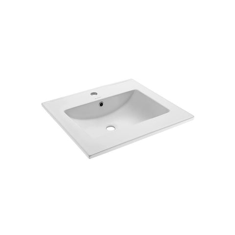 24 in. Ceramic Single Faucet Hole Vanity Top in White with White Basin - Super Arbor