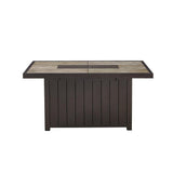 Belize 51 in. W x 25 in. H Rectangle Aluminum Liquid Propane Fire Pit in Dark Brown