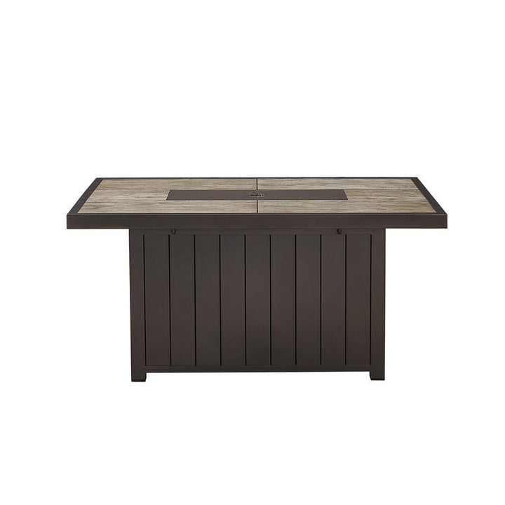 Belize 51 in. W x 25 in. H Rectangle Aluminum Liquid Propane Fire Pit in Dark Brown