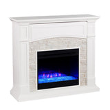 Ernesto Color Changing 46 in. Electric Fireplace in White - Super Arbor