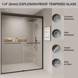 Abruzzo 60 in.W x 72 in.H Double Sliding Semi-frameless Bypass Bathroom Shower Door in Brushed Nickel with 1/4 in.Tempered Glass