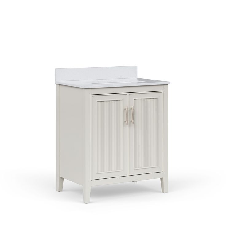 Style Selections Alaia 30-in Muse Gray Undermount Single Sink Bathroom Vanity with White Engineered Stone Top