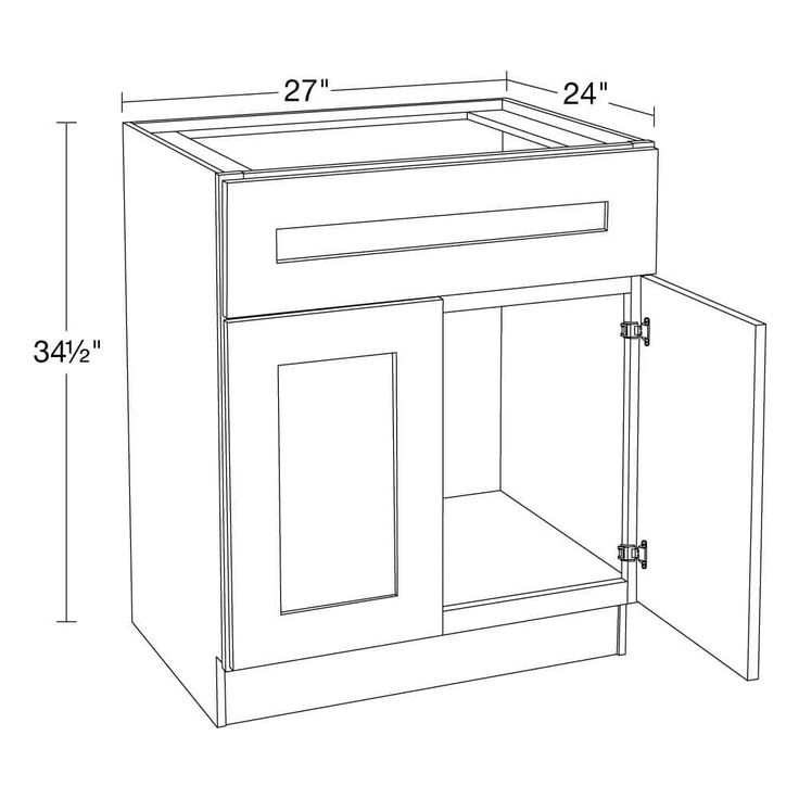 Home Decorators Collection Newport 27 in. W x 24 in. D x 34.5 in. H Assembled Plywood Sink Base Kitchen Cabinet in Pearl Gray with Soft Close