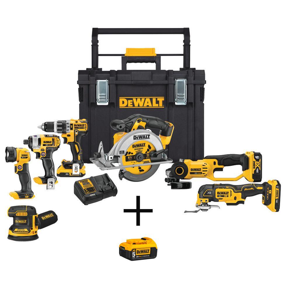 20-Volt Max Lithium-Ion Cordless Combo Kit (10-Tool) w/ (2) Batteries 2.0Ah, Charger & Tool Bag - Super Arbor