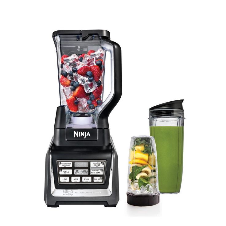 Nutri Auto-iQ 72 oz. 5-Speed Black Blender with Travel Cups