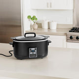 6 Qt. Black Slow Cooker with Touchpad Controls and Keep Warm Setting