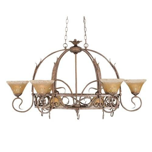 Brooster 32-in x 44-in Bronze Lighted Pot Rack
