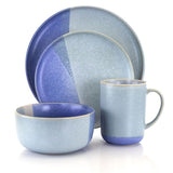 Convergence 16-Piece Casual Blue Stoneware Dinnerware Set (Service for 4)