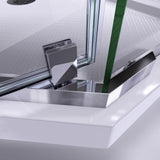 Prism 34.125 in. x 34.125 in. x 72 in. Semi-Frameless Neo-Angle Pivot Shower Enclosure in Brushed Nickel - Super Arbor