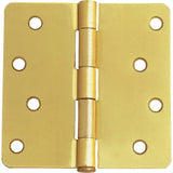 4 in. x 1/4 in. Radius Satin Nickel Door Hinge Value Pack (10 per Pack) - Super Arbor