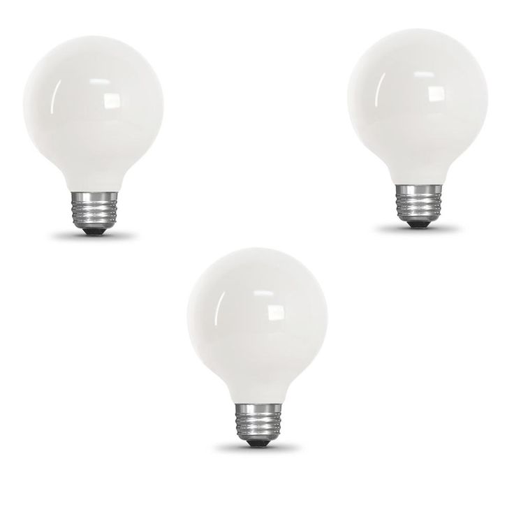 Feit Electric 40-Watt Equivalent G25 Dimmable Filament ENERGY STAR White Glass LED Light Bulb, Soft White (3-Pack)
