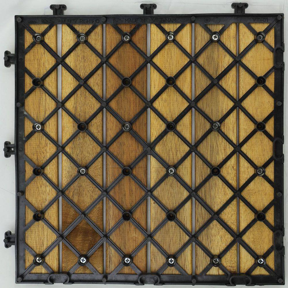 Courtyard Casual 12 in. x 12 in. Acacia Deck Tile in Teak (9 per Pack)