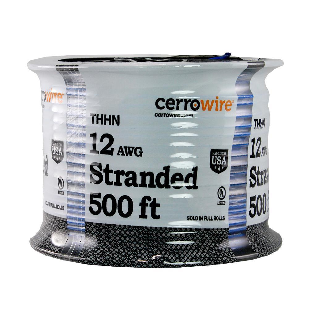500 ft. 12/1 White Stranded THHN Wire - Super Arbor