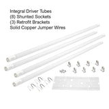 ETi 48-Watt 4 ft. Linear LED Tube Light Bulb Retrofit Conversion Kit Replaces 8 ft. T8 T12 Fluorescent Bulb 7200 Lumen 5000K