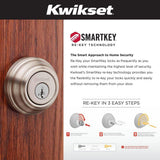 Juno Satin Nickel Exterior Entry Door Knob and Single Cylinder Deadbolt Combo Pack Featuring SmartKey Security - Super Arbor