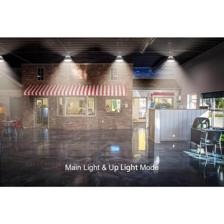 Commercial Electric 11 in. White Integrated LED Low Bay Light with Uplight, at 9000 Lumens, 5000K Daylight