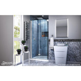 Aqua Fold 33.5 in. x 72 in. Semi-Frameless Hinged Shower Door in Chrome - Super Arbor