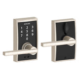 Century Matte Black Electronic Door Lock with Latitude Door Lever - Super Arbor