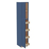 Home Decorators Collection Grayson 18 in. W x 24 in. D x 96 in. H Assembled Plywood Pantry Kitchen Cabinet in Mythic Blue with 4ROT Soft Close LH