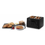 Touchscreen 4-Slice Black Wide Slot Toaster