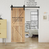 6 ft./72 in. Black Sliding Barn Door Track and Hardware Kit with I-Shape Hanger For Single Door - Super Arbor