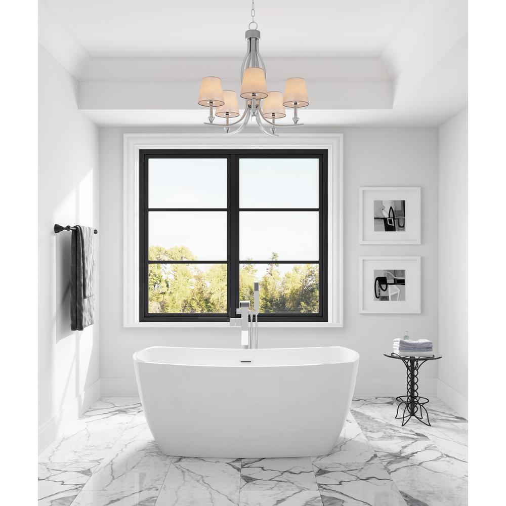 Birkett 56 in. Acrylic Flatbottom Non-Whirlpool Bathtub in White - Super Arbor