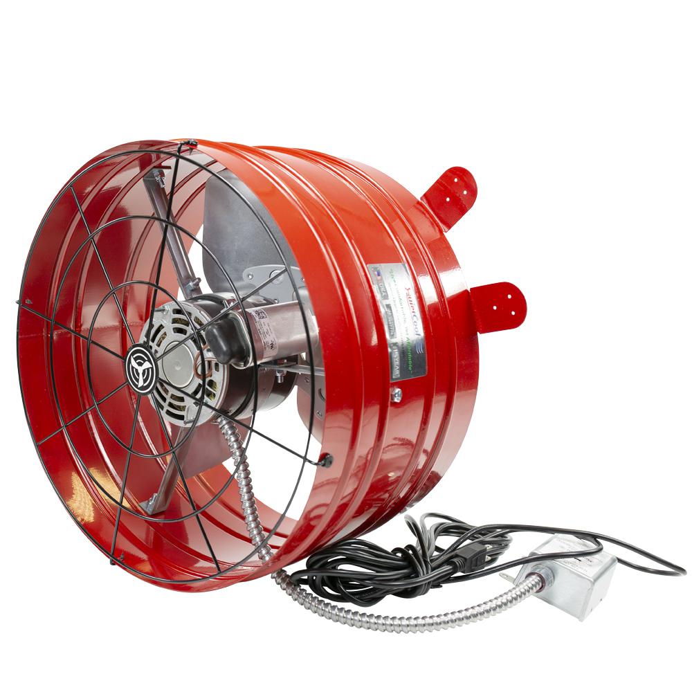 2860 CFM Red Electric Powered Gable Mount Electric Attic Fan - Super Arbor