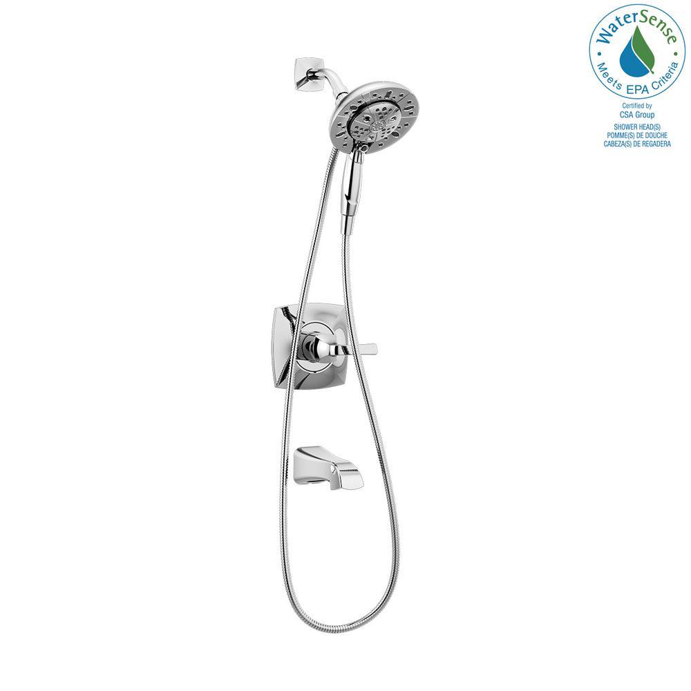 Vesna In2ition 2-in-1 Single-Handle 5-Spray Tub and Shower Faucet in Chrome (Valve Included) - Super Arbor
