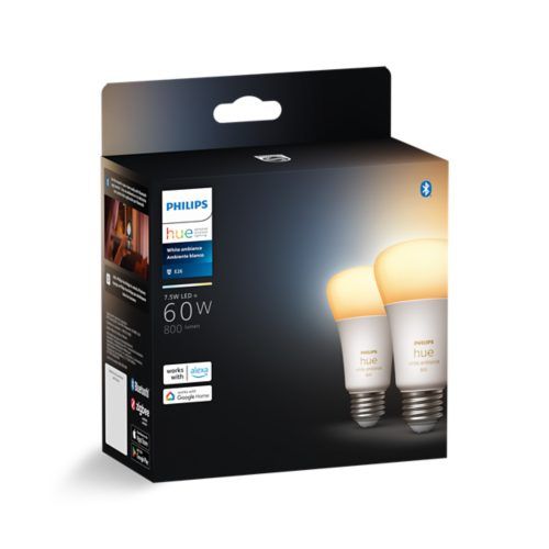 White Ambiance A19 LED 60-Watt Equivalent Dimmable Smart Wireless Light Bulb with Bluetooth