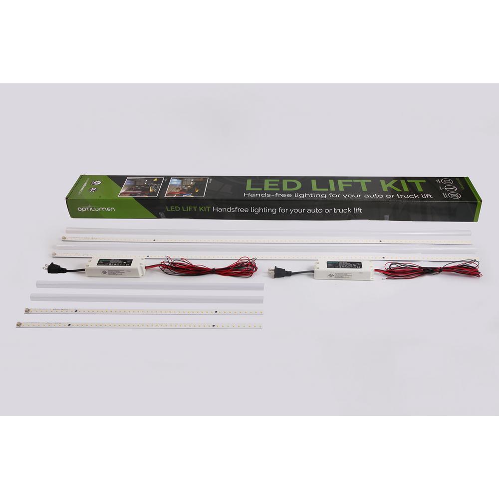 LED Lift Kit 12 ft. 186-Watt Equivalent Integrated LED White Strip Kit Auto or Truck Lift Kit 5000K (1-Pack) - Super Arbor