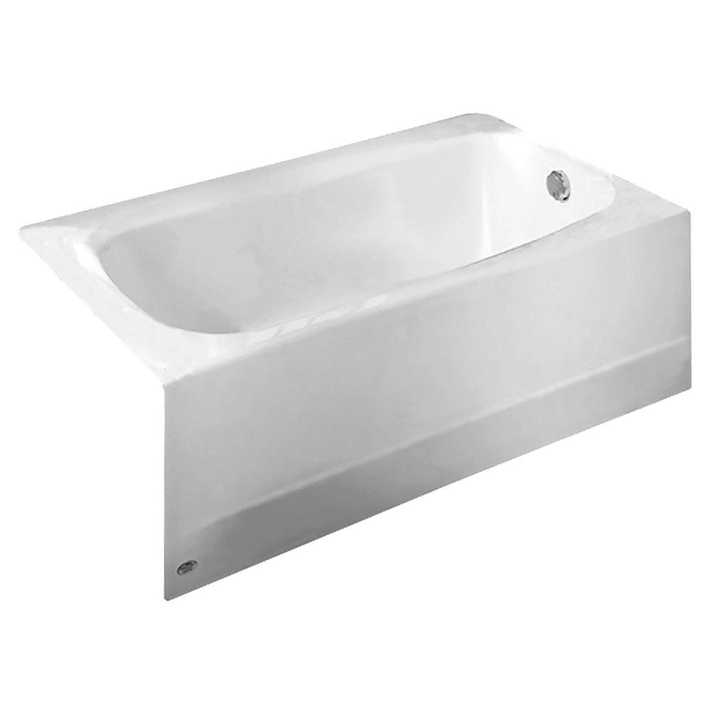 Cambridge 60 in. Left Drain Rectangular Apron Front Bathtub in White - Super Arbor