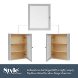 Style Selections 19.5-in x 23.7-in Rectangle Surface Mirrored Medicine Cabinet
