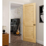 28 in. x 80 in. Unfinished Plantation Louver Louver Solid Core Wood Interior Door Slab - Super Arbor