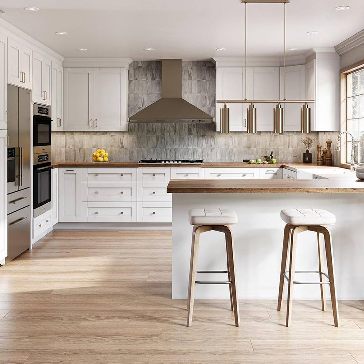 Home Decorators Collection Washington Vesper White Plywood Shaker Assembled Utility Pantry Kitchen Cabinet 4 ROT Sft Cl 18 in W x 24 in D x 84 in H
