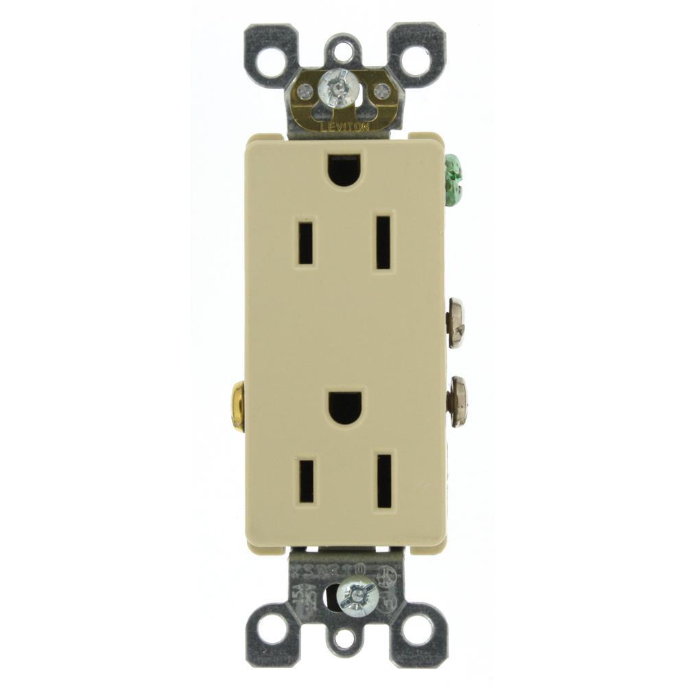 Decora 15 Amp Residential Grade Self Grounding Duplex Outlet, White - Super Arbor