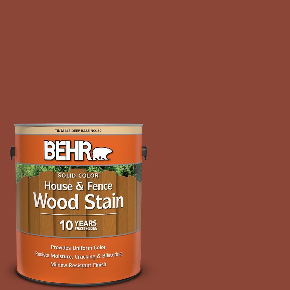 BEHR 5 gal. #SC-330 Redwood Solid Color House and Fence Exterior Wood Stain - Super Arbor