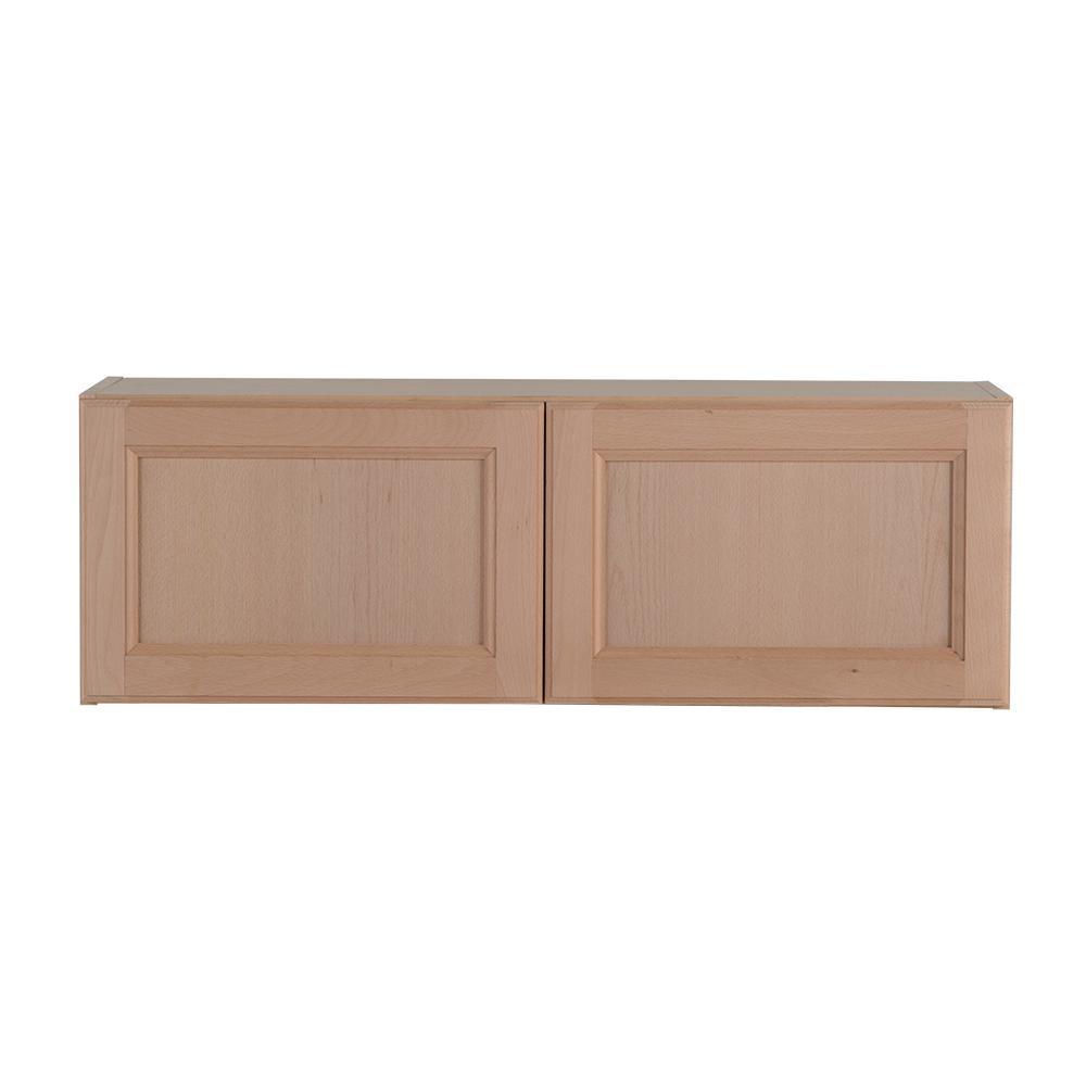 Easthaven Shaker Assembled 36x30x12 in. Frameless Wall Cabinet in Unfinished Beech - Super Arbor