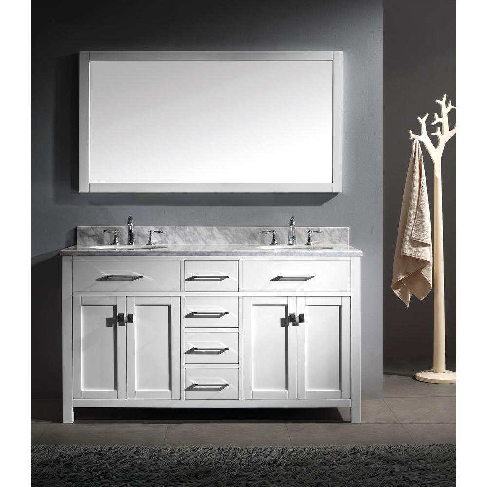 Caroline 60 in. W Bath Vanity Cabinet Only in White - Super Arbor